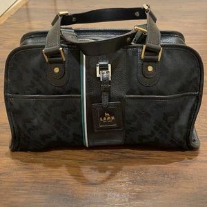 LAMB purse black with green blue and white stripe